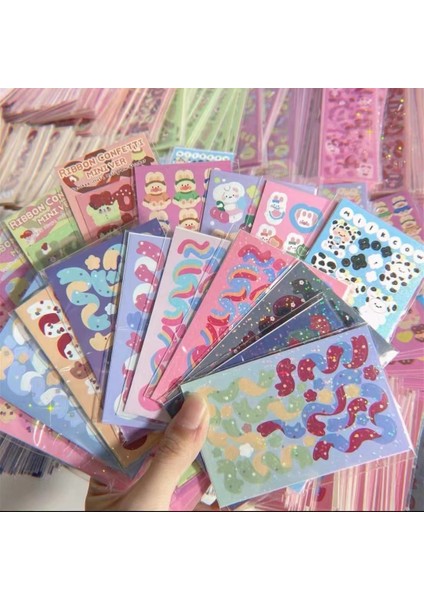 10 Adet 10 Adet/20 Adet/30 Adet Rastgele Etiket Paketi Lazer Dekoratif Kawaii Albümü Çıkartmalar Kore Kırtasiye Dıy Malzeme (Yurt Dışından)