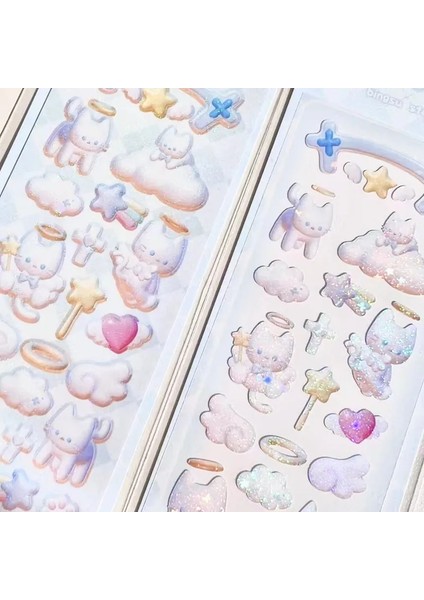 Kore Ins Sevimli Melek Tavşan Etiket Scrapbooking Idol Dıy Albümü Dekorasyon Çıkartması Estetik Kişiselleştirilmiş Kawaii Kırtasiye (Yurt Dışından)