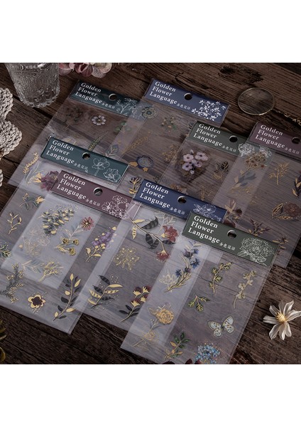 G Yoofun 3 Adet Kaydırılmış Vintage Çiçek Etiket Dekoratif Botanik Pet Çıkartmalar Scrapbooking Için Dıy Sanat El Sanatları Albüm Etiketi (Yurt Dışından) modelleri