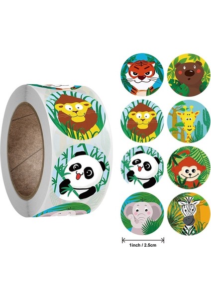QY618-300PCS 100-500PCS Yeni Yuvarlak Karikatür Oyuncaklar Çocuklar Için Hayvan Çıkartmaları Öğretmen Ödül Teşvik Etiket Ofis Kırtasiye Çocuklar Için 1 Inç (Yurt Dışından) fiyatları