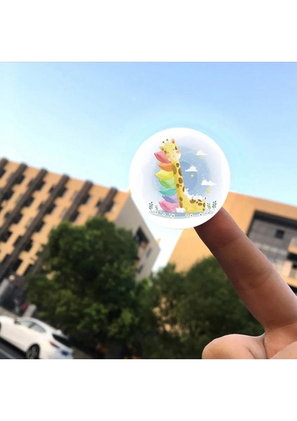 QY618-300PCS 100-500PCS Yeni Yuvarlak Karikatür Oyuncaklar Çocuklar Için Hayvan Çıkartmaları Öğretmen Ödül Teşvik Etiket Ofis Kırtasiye Çocuklar Için 1 Inç (Yurt Dışından) indirimleri