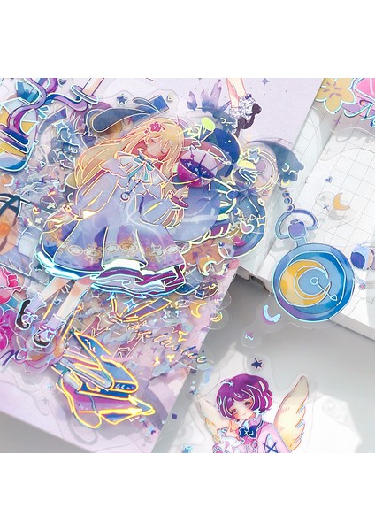 DN1115-B Sevimli Sihirli Kız Suncatcher Çıkartmalar Kawaii Estetik Etiketleri Dekor Telefon Scrapbooking Sketchbook Sanat Günlüğü Okul Malzemeleri (Yurt Dışından) fırsatları