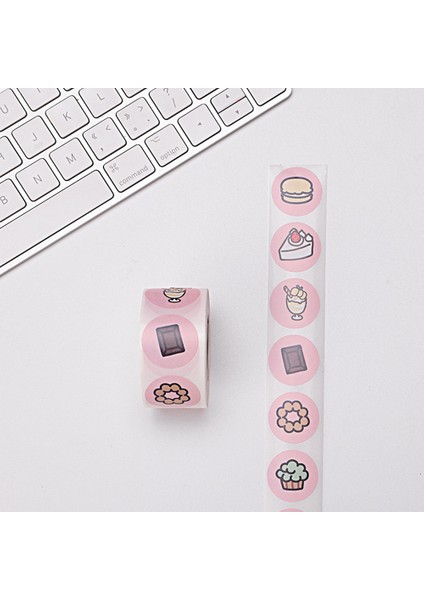 QY2333-300PCS 100-500 Adet Yuvarlak Kek Çıkartmalar Çocuklar Için Öğretmen Ödül Çıkartmalar Scrapbooking Dergisi Kişisel Planlayıcısı Günlüğü Zarf Etiketleri (Yurt Dışından) indirimleri