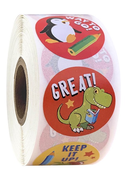 QY531-300PCS 100-500PCS 1 Inç Sevimli Kelimeler Çıkartmalar Çocuklar Için Öğretmen Ödül Çıkartmalar Okul Sınıf Malzemeleri Yuvarlak Teşvik Çıkartmalar (Yurt Dışından)