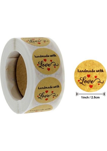Mavi 500 Adet/rulo El Yapımı Aşk Yuvarlak 2.5 cm Karalama Defteri Kırtasiye Hediye Kutusu Şükran Günü Kraft Kağıt Dıy Sızdırmazlık Sticker (Yurt Dışından)