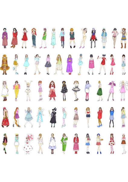 10 Adet-Rastgele 10/58 Adet Moda El-Boyalı Kız Etiket Dıy Scrapbooking Dergisi Kolaj Albümü Karakterler Giyim Dekorasyon Çıkartmaları (Yurt Dışından)