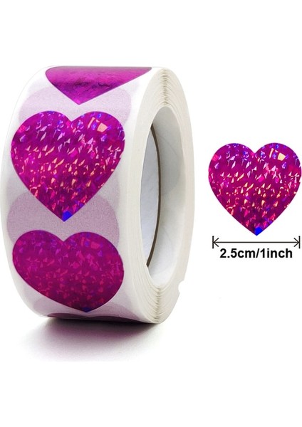 QY1992-300PCS 100-500PCS Sevgililer Günü Kırtasiye Etiket Aşk Gökkuşağı Etiket Kalp Şekli Scrapbooking Hediye Paketleme Parti Düğün Etiketleri (Yurt Dışından)
