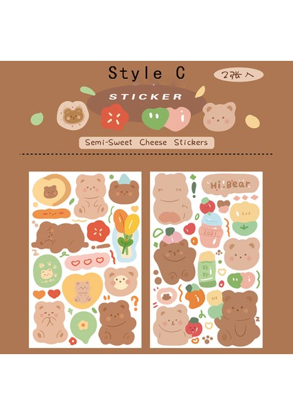 C Bay Kağıt 8 Stilleri Küçük Hayvan Kawaii Çıkartmalar Karikatür El-Boyalı Karikatür El-Dekore Edilmiş Malzeme Sabit Sevimli Çıkartmalar (Yurt Dışından)