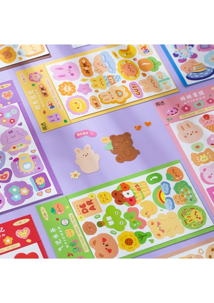 C Bay Kağıt 8 Stilleri Küçük Hayvan Kawaii Çıkartmalar Karikatür El-Boyalı Karikatür El-Dekore Edilmiş Malzeme Sabit Sevimli Çıkartmalar (Yurt Dışından) fırsatları