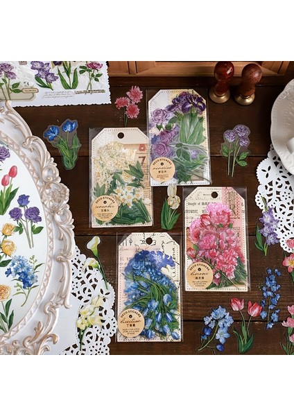 B 30 Adet Mohamm 30 Adet Su Geçirmez Pet Retro Bitki Çiçekler Dekoratif Sticker Scrapbooking Için Dıy Telefon Kılıfları Yaratıcı Kolaj Günlükleme (Yurt Dışından)