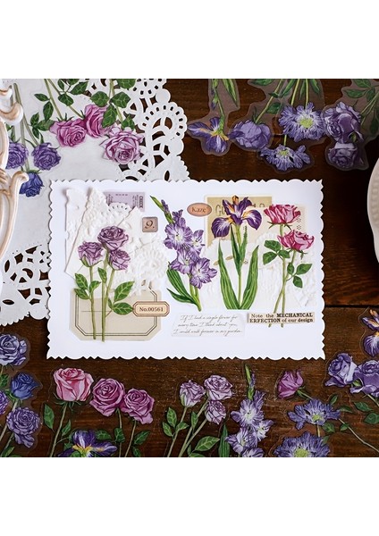 B 30 Adet Mohamm 30 Adet Su Geçirmez Pet Retro Bitki Çiçekler Dekoratif Sticker Scrapbooking Için Dıy Telefon Kılıfları Yaratıcı Kolaj Günlükleme (Yurt Dışından)