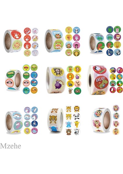 O 50 Adet 50-500 Adet 1 Inç Yuvarlak Karikatür Oyuncaklar Hayvan Çıkartmaları Çocuklar Için Öğretmen Ödül Teşvik Etiket Ofis Kırtasiye Çocuklar Için (Yurt Dışından) fiyatları