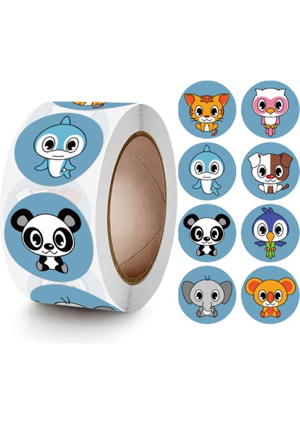 A375 - 500 Adet 100-500 Adet 1 Inç Hayvan Çıkartmalar Rulo Zarf Övgü Ödül Öğrenci Etiket Kırtasiye Mühür Etiket Çocuk Hediye (Yurt Dışından) fırsatları