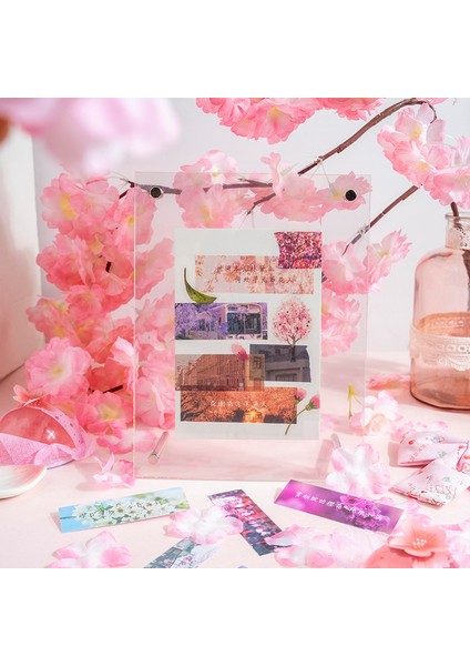 G Mini Çıkartmalar Kitap Sakura Dekoratif Çıkartması 60 Yaprak Yapışkan Mühürler Dıy Günlüğü Karalama Defteri Okul Malzemeleri Kawaii Kırtasiye (Yurt Dışından) modelleri