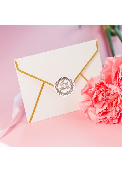 QY723-300 Adet 100-500 Adet Gül Altın Merry Christmas Çıkartmalar Kendinden Yapışkanlı Tatil Çıkartmalar Noel Dekor Düğün Parti Kartları Etiketi (Yurt Dışından) modelleri