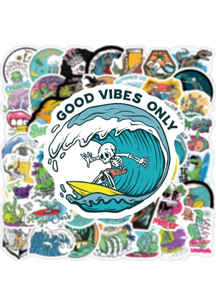 50 Adet 10/50 Adet Açık Kafatası Sörf Çıkartmaları Yaz Tropikal Plaj Sörf Su Geçirmez Dıy Sörf Tahtası Araba Kaykay Çıkartma (Yurt Dışından) fiyatları