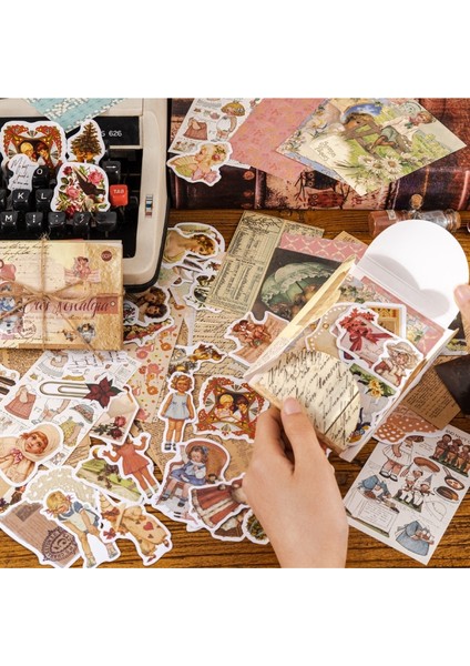 G 60 Adet/1 Grup Kawaii Kırtasiye Çıkartmalar Retro Bellek Odası Serisi Önemsiz Dergisi Günlüğü Dekoratif Mobil Çıkartmalar Scrapbooking Dıy (Yurt Dışından) indirimleri