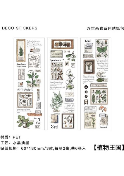 Stil 6 6 Adet Pet Çıkartmalar Kristal Mürekkep Dekoratif Malzeme Retro Scrapbooking Dıy Günlüğü Planlayıcısı Dergisi Okul Kırtasiye Malzemeleri (Yurt Dışından)