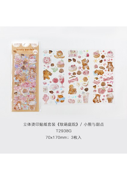 DN1543-C 3 Sayfa Kawaii Hayvan Pet Çıkartmalar Sevimli Shiba Inu Tavşan Kedi Ayı Kolaj Estetik Dekor Dizüstü Scrapbooking Sketchbook Günlüğü (Yurt Dışından)