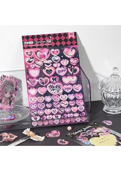 B Nedıe Kawaii Çıkartmalar Dıy Scrapbooking Malzemeleri Kolaj Fotoğraf Albümü Dekor Sevimli Önemsiz Dergisi Yapışkanlı Kalp Çıkartmalar Kırtasiye (Yurt Dışından) fırsatları