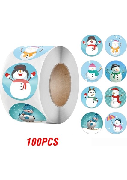 QY714-100PCS 100-500PCS Merry Christmas Çıkartma Noel Partisi Dekorasyon Hediye Kutusu Mühürlü Etiket Zarf Çıkartma Ev Dekorasyonu Pişirme Etiketleri (Yurt Dışından)