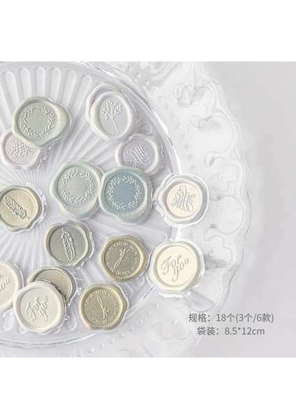 F 18 Adet Yeni Yaratıcı 3D Taklit Balmumu Cila Mühür Kendin Yap Çıkartmalar Günlüğü Albümü Kart Sopa Zarf Etiket Dekorasyon Çıkartması Hediye (Yurt Dışından)