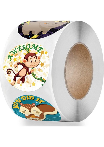 QY874-300PCS 100-500PCS 1 Inç Ödül Çıkartmaları Teşvik Etiket Çocuklar Için Motivasyon Çıkartmaları Sevimli Hayvanlar ile Öğrenciler Öğretmenler Için (Yurt Dışından)