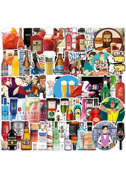 67 Adet B 50/67 Adet Alkol Şarap Şişesi Vintage Bira Çıkartmaları Ipad Scrapbooking Malzeme Adesivos Dergisi Etiket Scrapbooking Malzemeleri (Yurt Dışından)
