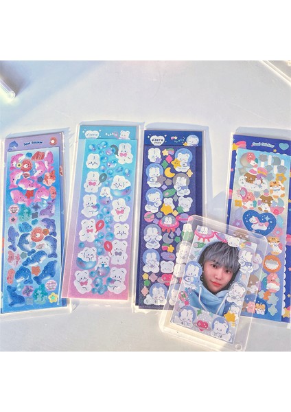 6 Adet Mınkys Yeni Varış 3 Adet 6 Adet Kawaii Ayı Şerit Lazer Bling Çıkartmalar Dıy Karalama Defteri Çıkartmalar Konfeti Dekorasyon Dıy Fotoğraf Çerçevesi (Yurt Dışından)