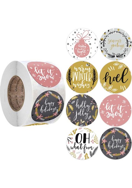 QY695-300 Adet 100-500 Adet Gül Altın Merry Christmas Çıkartmalar Kendinden Yapışkanlı Tatil Çıkartmalar Noel Dekor Düğün Parti Kartları Etiketi (Yurt Dışından)