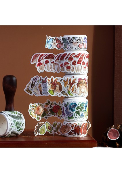 I Enweı 100 Adet Sonbahar Şarkı Serisi Vintage Günlük Etiket Karalama Defteri Washi Kağıt Kelebek Çıkartmalar (Yurt Dışından)