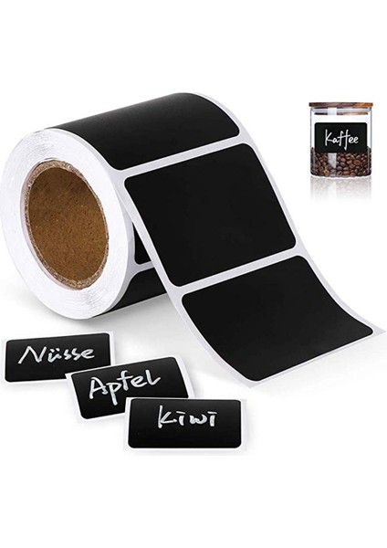 QY1378-120PCS 120 Adet/rulo Boş Kara Tahta Etiketleri Çıkarılabilir Etiket Mutfak Konserve Mason Baharat Kavanozları Hediye Paketleme (Yurt Dışından)