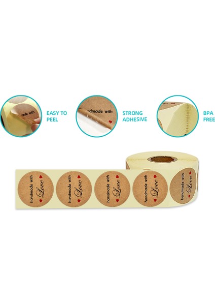 7.5cm Kraft Özel Çıkartmalar Yuvarlak Doğal Kraft El Yapımı Etiket Fırında Ambalaj, Konserve Kavanozları, Çerez Çantaları, Hediye Paketi Için Yapışkanlı Etiketler (Yurt Dışından) fiyatları