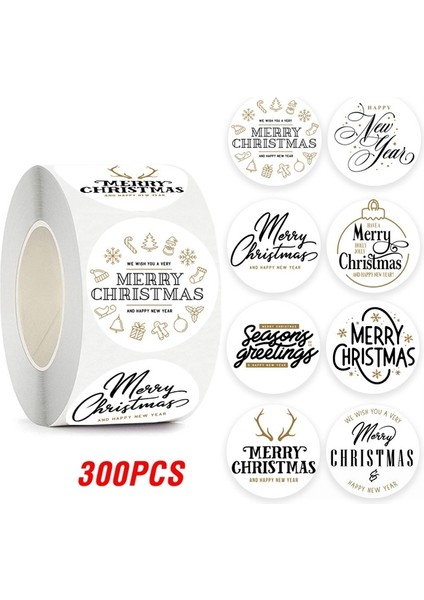 QY2110-300PCS 100-500PCS Merry Christmas Çıkartma Noel Partisi Dekorasyon Hediye Kutusu Mühürlü Etiket Zarf Çıkartma Ev Dekorasyonu Pişirme Etiketleri (Yurt Dışından)