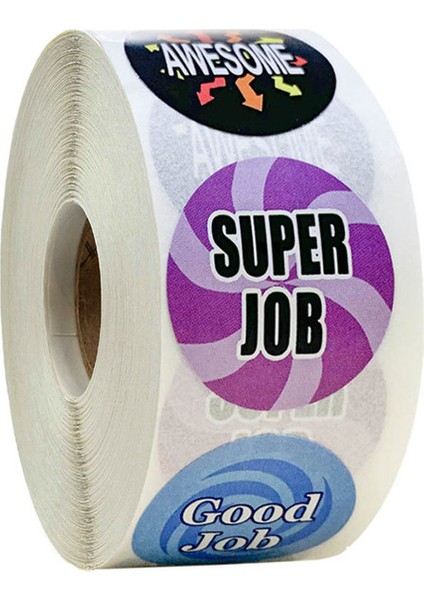 YH74-300PCS 50-500PCS Sevimli Kelimeler Çıkartmalar Çocuklar Için Öğretmen Ödül Çıkartmaları Okul Sınıf Malzemeleri 1 Inç Yuvarlak Teşvik Çıkartmalar (Yurt Dışından)