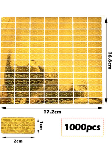 1000 Adet 10X20MM Altın Etiket Seri Numarası ile Anti-Sahte Hologram Güvenlik Sızdırmazlık Etiketleri Garanti Geçersiz Çıkartmalar Kurcalamaya Dayanıklı Etiket (Yurt Dışından)