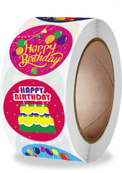 QY764-500PCS 100-500PCS Sevimli Mutlu Doğum Günü Etiket Doğum Günü Hediyesi Dekorasyon Etiket Sızdırmazlık Balon Kek Etiket Ambalaj Karalama Defteri Etiket (Yurt Dışından) fırsatları