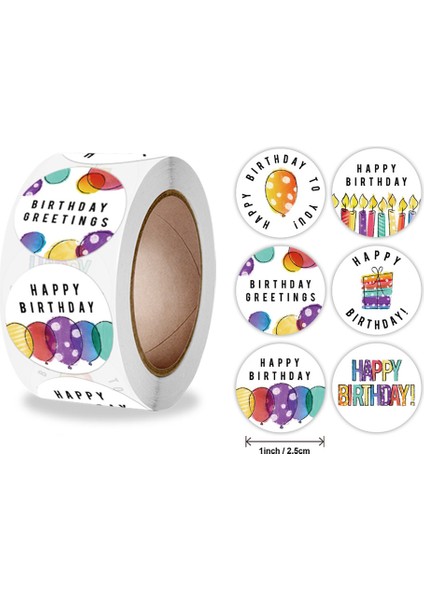 QY764-500PCS 100-500PCS Sevimli Mutlu Doğum Günü Etiket Doğum Günü Hediyesi Dekorasyon Etiket Sızdırmazlık Balon Kek Etiket Ambalaj Karalama Defteri Etiket (Yurt Dışından) indirimleri
