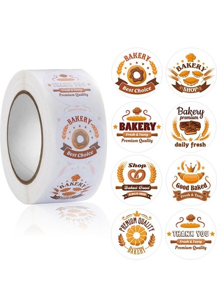 HY2022-66-50PCS 50-500PCS Yuvarlak Fırın Müşteriler Için En Iyi Seçim Kendinden Yapışkanlı Etiketler Gıda Paketi Ekmek ve Içecek Yeni Gelenler Için Çıkartmalar (Yurt Dışından)