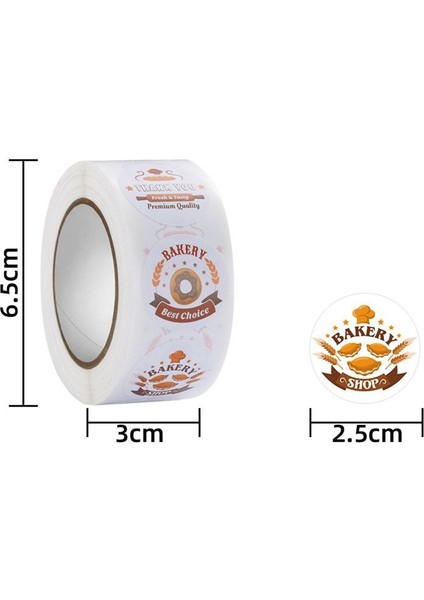 HY2022-66-50PCS 50-500PCS Yuvarlak Fırın Müşteriler Için En Iyi Seçim Kendinden Yapışkanlı Etiketler Gıda Paketi Ekmek ve Içecek Yeni Gelenler Için Çıkartmalar (Yurt Dışından)