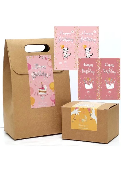 QY1452-50PCS 10-50 Adet Mutlu Doğum Günü Çıkartmalar Ambalaj Sızdırmazlık Etiketi Dıy Hediye Dekorasyon Kendinden Yapışkanlı El Yapımı Kırtasiye Etiket (Yurt Dışından) fiyatları