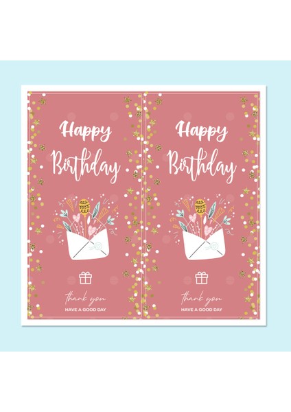 QY1452-50PCS 10-50 Adet Mutlu Doğum Günü Çıkartmalar Ambalaj Sızdırmazlık Etiketi Dıy Hediye Dekorasyon Kendinden Yapışkanlı El Yapımı Kırtasiye Etiket (Yurt Dışından) fırsatları