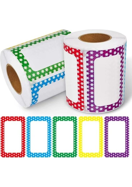 QY2113-ROLL 50-150 Adet Çıkartmalar Renkli Yıldız Adı Etiketleri Etiketler Okul Ofis Ev Etiketler Kırtasiye Etiket Giysi Saklama Kutuları Paketi (Yurt Dışından)
