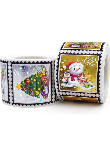 QY2043-100 Adet 50-300 Adet Holografik Çıkartmalar Merry Christmas Çıkartmalar Mühür Etiketleri Dıy Hediye Pişirme Paketi Zarf Kırtasiye Dekor (Yurt Dışından) fiyatları