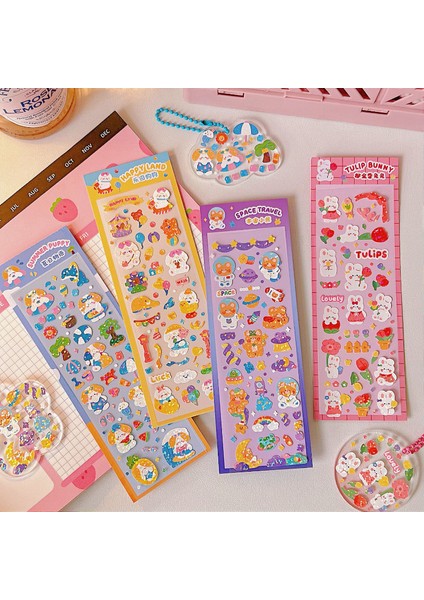 C 2 Kawaii Küçük Hayvanlar Lazer Parlayan Pvc Çıkartmalar Sevimli Diy El Hesabı Etiket Scrapbooking Albümü Etiket Kartı Dekoratif Sticker (Yurt Dışından) fiyatları