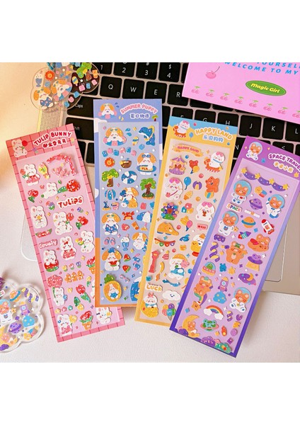 C 2 Kawaii Küçük Hayvanlar Lazer Parlayan Pvc Çıkartmalar Sevimli Diy El Hesabı Etiket Scrapbooking Albümü Etiket Kartı Dekoratif Sticker (Yurt Dışından) indirimleri