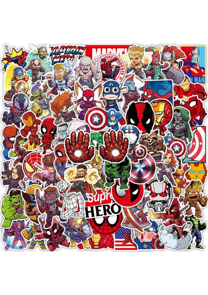 100 Adet 10/30/50/100 Adet Disney Marvel Vintage Avengers Süper Kahraman Anime Çıkartmalar Karikatür Çıkartması Dizüstü Araba Motosiklet Komik Etiket (Yurt Dışından)