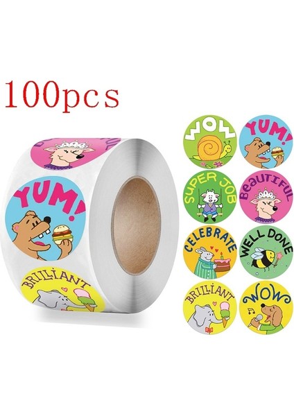 HY2022-32-100PCS 50-500PCS 1 Inç Yuvarlak Dinozor Övgü Çocuk Teşvik Sticker Öğretmen Malzemeleri Scrapbooking Damgalama Planlayıcısı Çıkartmalar (Yurt Dışından)