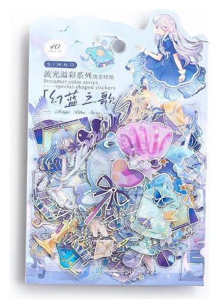 DN1115-D Sevimli Sihirli Kız Suncatcher Çıkartmalar Kawaii Estetik Etiketleri Dekor Telefon Scrapbooking Sketchbook Sanat Günlüğü Okul Malzemeleri (Yurt Dışından)