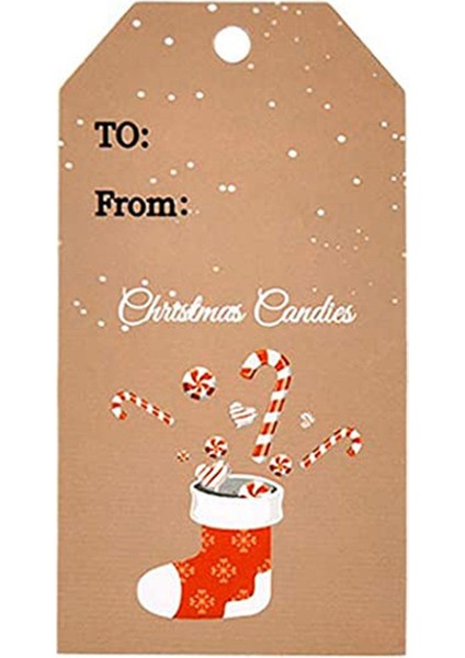 QY1424-100PCS 50-100PCS Merry Christmas Etiketler Kraft Kağıt Kartı Hediye Etiketi Dıy Asın Etiketleri Hediye Paketleme Dekor Hediye Kartı Noel Malzemeleri Yanadır (Yurt Dışından)